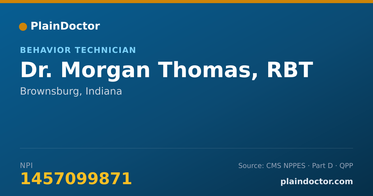 Shareable card for Morgan Thomas, RBT - Behavior Technician, Brownsburg, IN