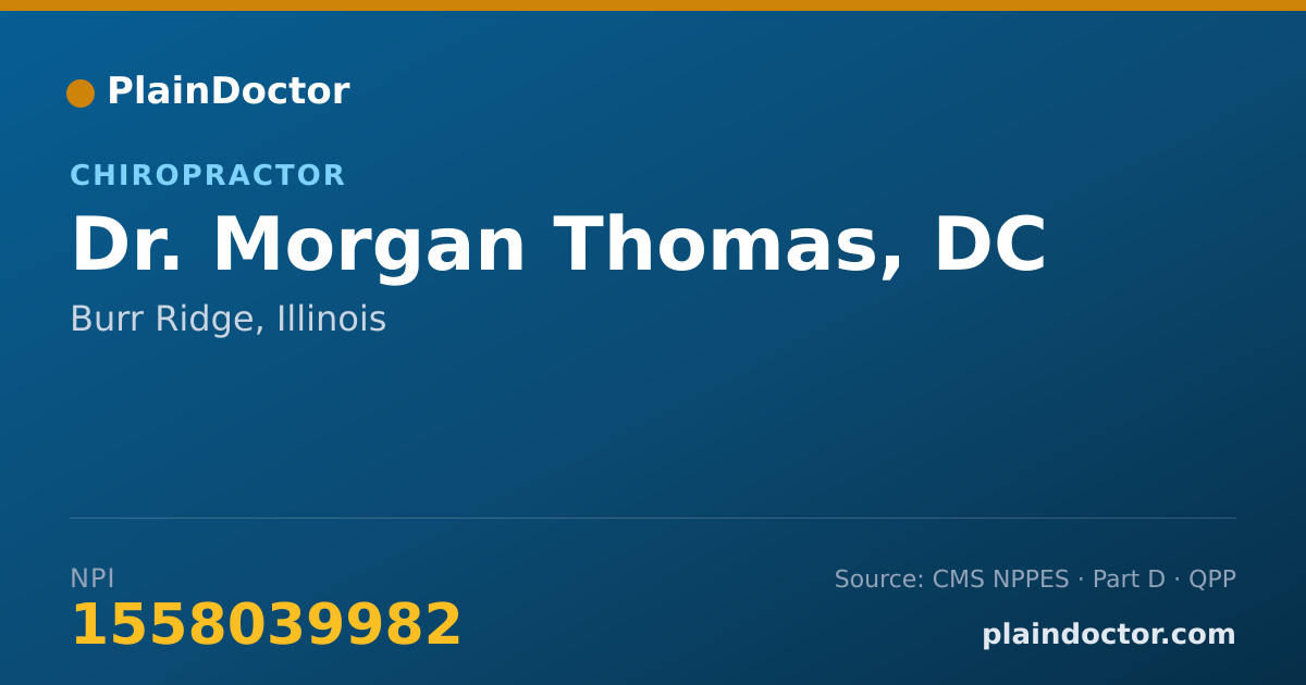 Shareable card for Morgan Thomas, DC - Chiropractor, Burr Ridge, IL