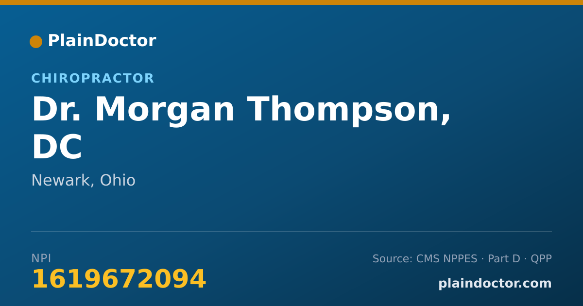 Shareable card for Morgan Thompson, DC - Chiropractor, Newark, OH
