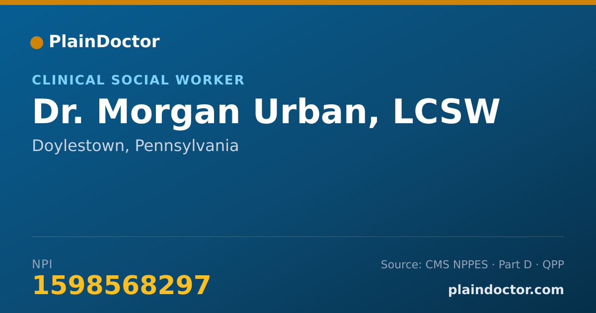 Shareable card for Morgan Urban, LCSW - Clinical Social Worker, Doylestown, PA
