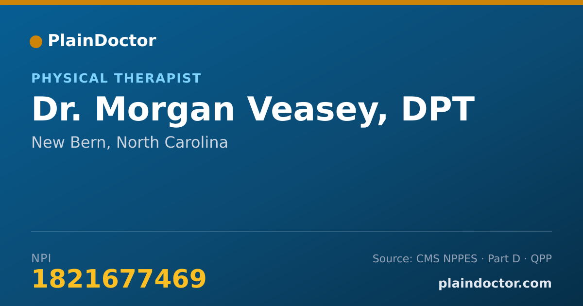 Shareable card for Morgan Veasey, DPT - Physical Therapist, New Bern, NC