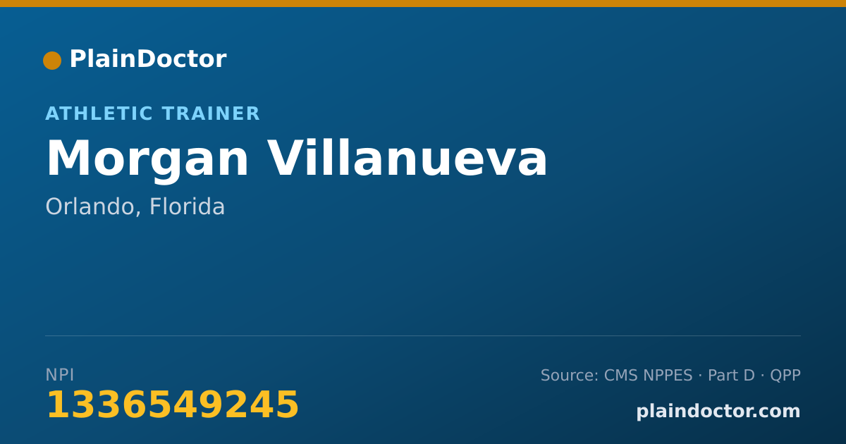 Shareable card for Morgan Villanueva - Athletic Trainer, Orlando, FL
