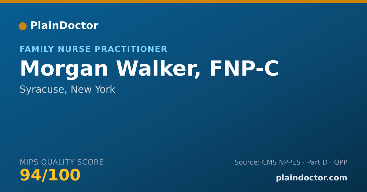 Shareable card for Morgan Walker, FNP-C - Family Nurse Practitioner, Syracuse, NY