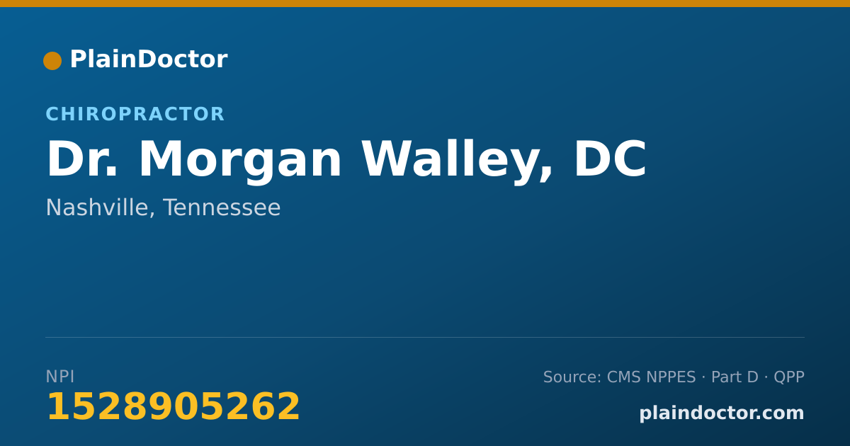 Shareable card for Morgan Walley, DC - Chiropractor, Nashville, TN