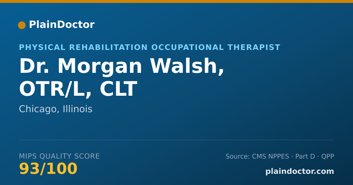 Shareable card for Morgan Walsh, OTR/L, CLT - Physical Rehabilitation Occupational Therapist, Chicago, IL