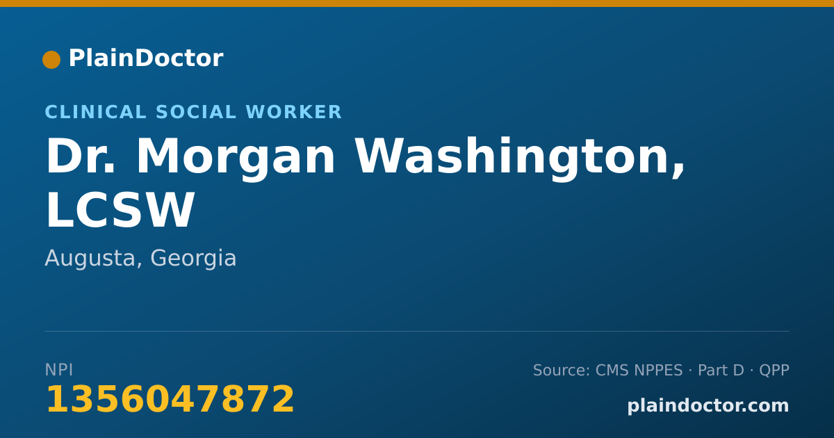 Shareable card for Morgan Washington, LCSW - Clinical Social Worker, Augusta, GA