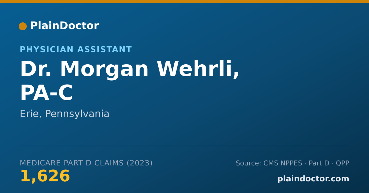 Shareable card for Morgan Wehrli, PA-C - Physician Assistant, Erie, PA