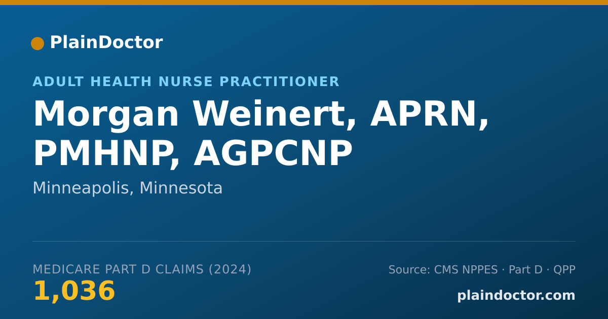 Shareable card for Morgan Weinert, APRN, PMHNP, AGPCNP - Adult Health Nurse Practitioner, Minneapolis, MN