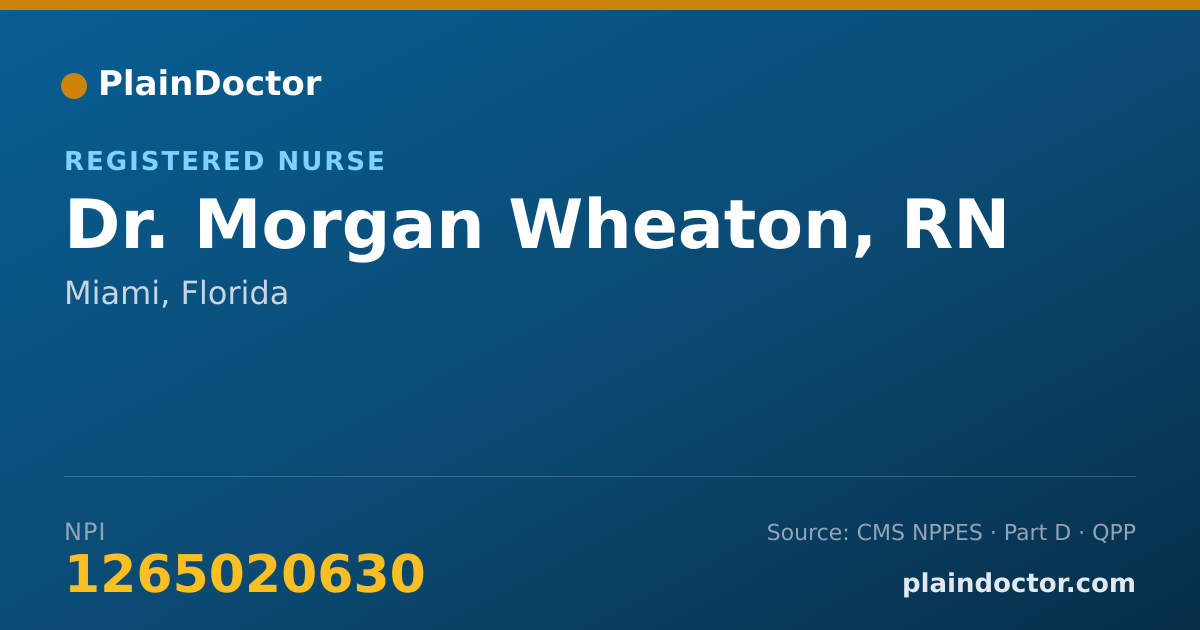 Shareable card for Morgan Wheaton, RN - Registered Nurse, Miami, FL