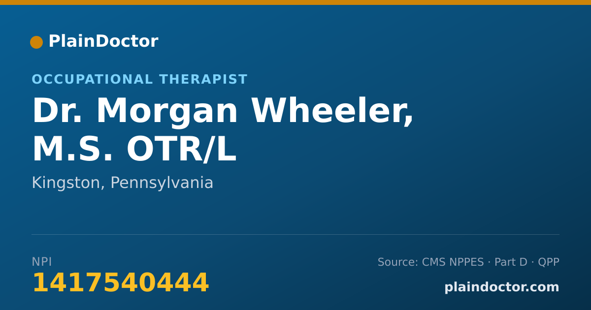 Shareable card for Morgan Wheeler, M.S. OTR/L - Occupational Therapist, Kingston, PA