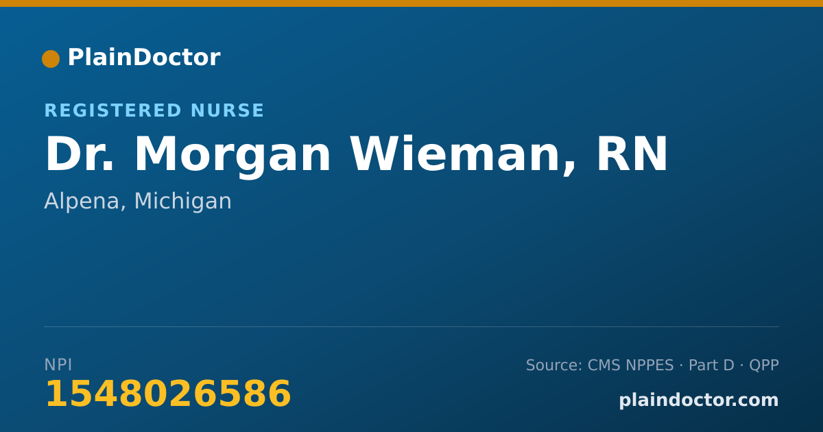 Shareable card for Morgan Wieman, RN - Registered Nurse, Alpena, MI
