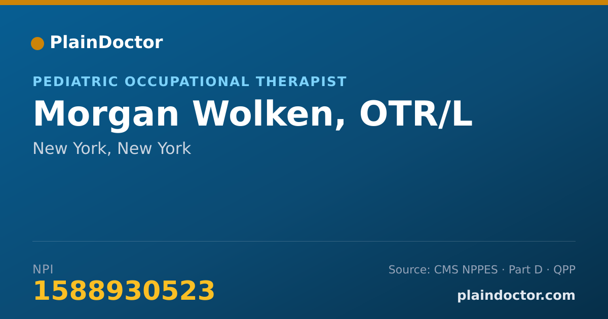 Shareable card for Morgan Wolken, OTR/L - Pediatric Occupational Therapist, New York, NY