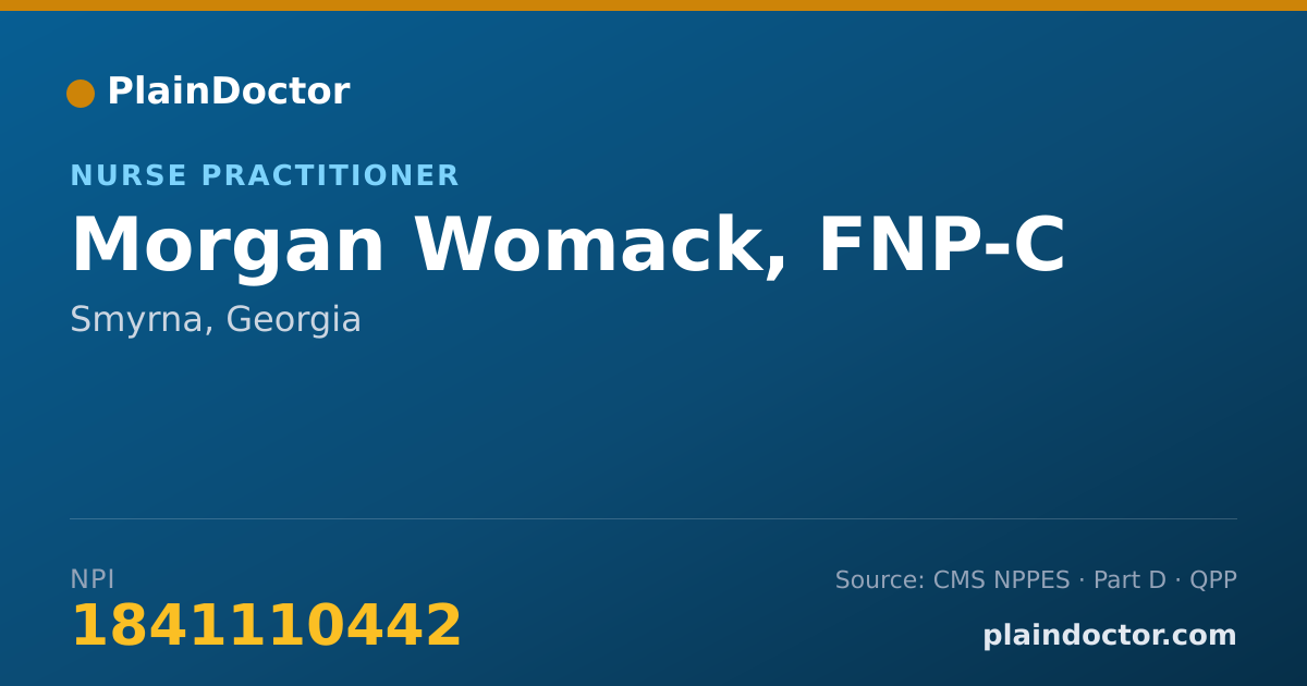 Shareable card for Morgan Womack, FNP-C - Nurse Practitioner, Smyrna, GA