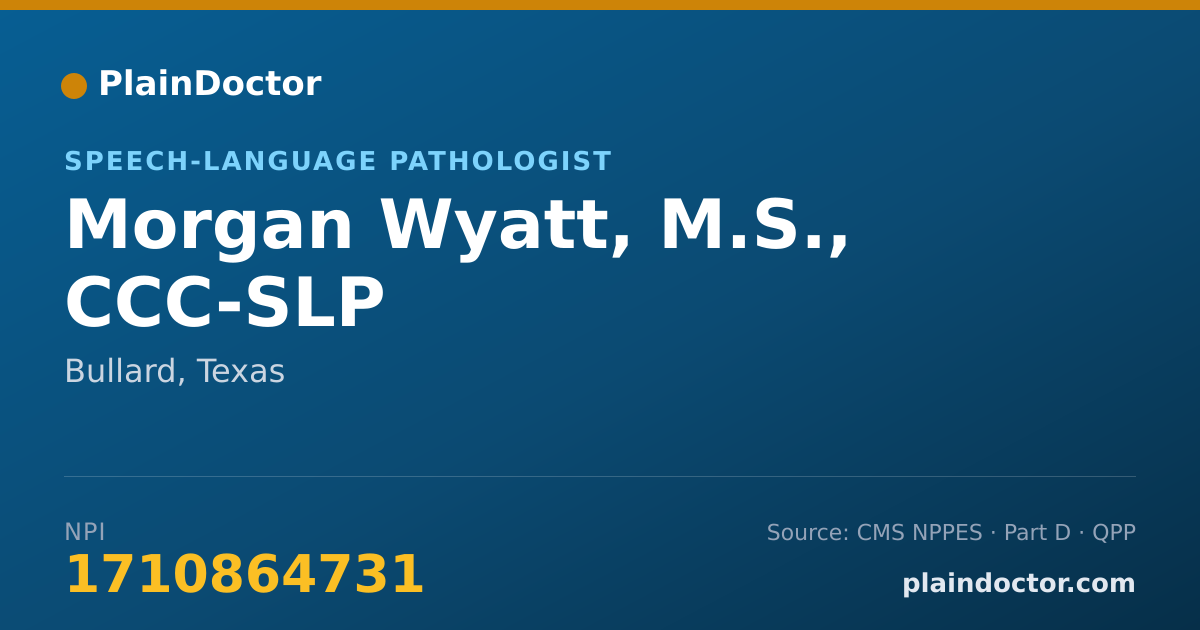 Shareable card for Morgan Wyatt, M.S., CCC-SLP - Speech-Language Pathologist, Bullard, TX
