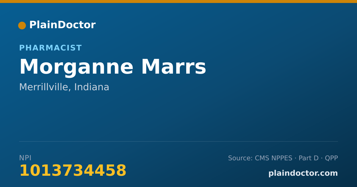 Shareable card for Morganne Marrs - Pharmacist, Merrillville, IN