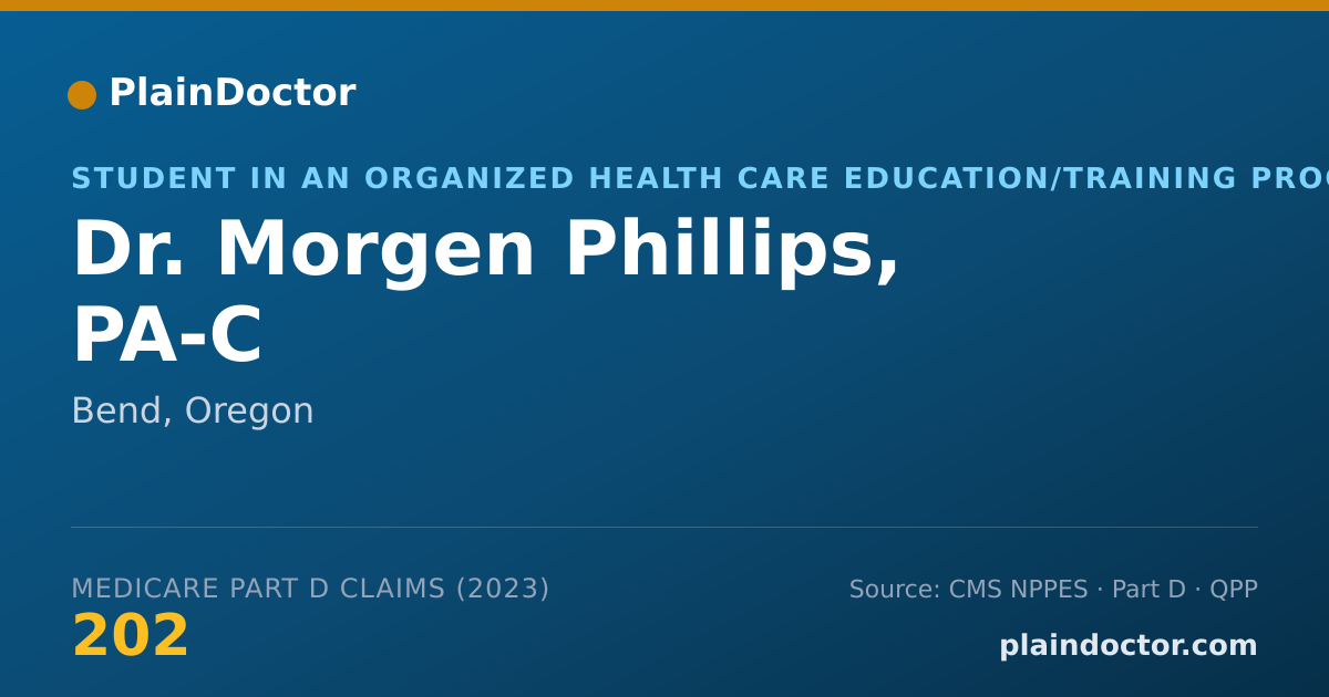 Shareable card for Morgen Phillips, PA-C - Student in an Organized Health Care Education/Training Program, Bend, OR