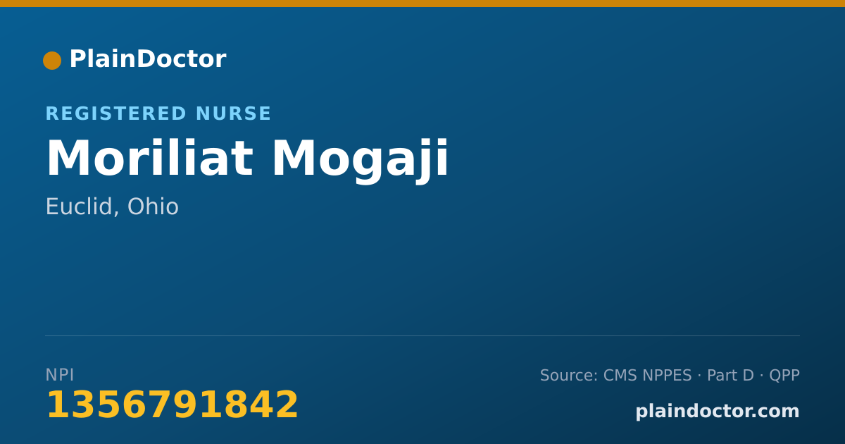 Shareable card for Moriliat Mogaji - Registered Nurse, Euclid, OH