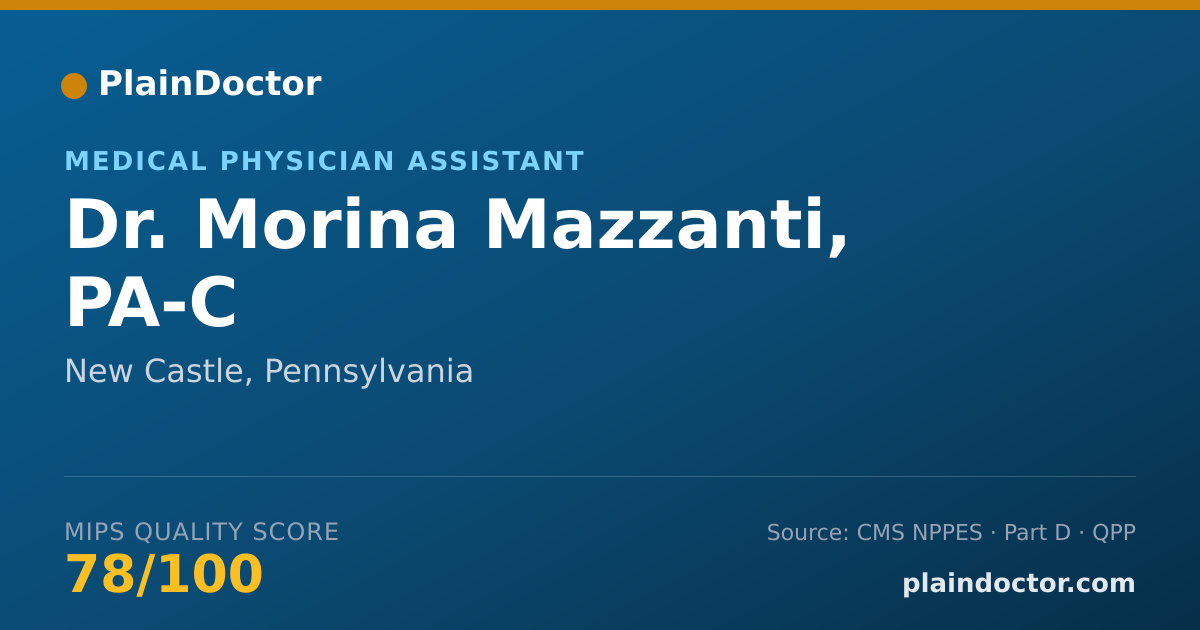 Shareable card for Morina Mazzanti, PA-C - Medical Physician Assistant, New Castle, PA