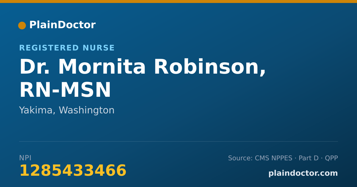 Shareable card for Mornita Robinson, RN-MSN - Registered Nurse, Yakima, WA