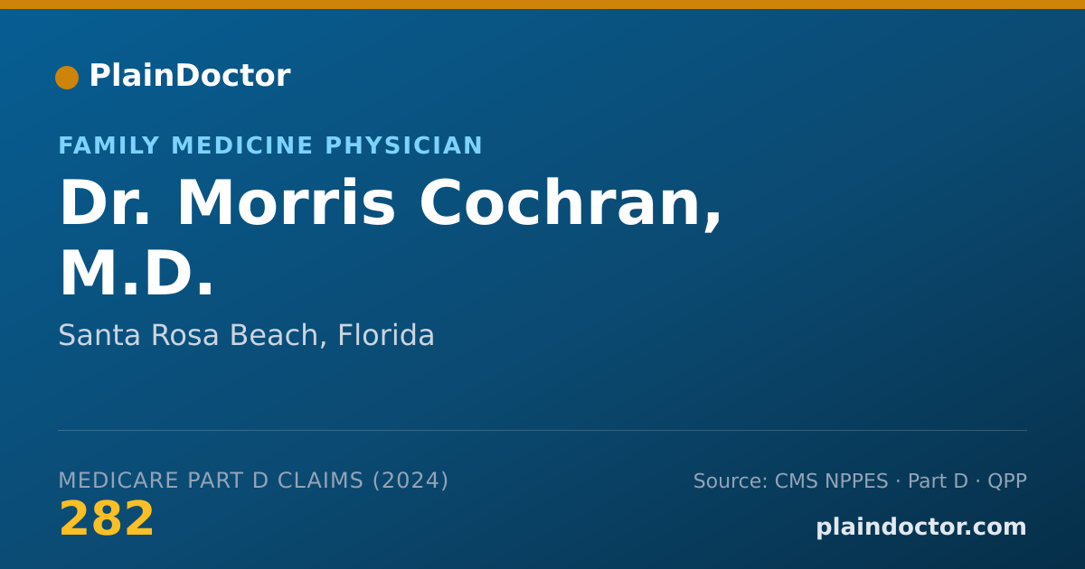 Shareable card for Morris Cochran, M.D. - Family Medicine Physician, Santa Rosa Beach, FL