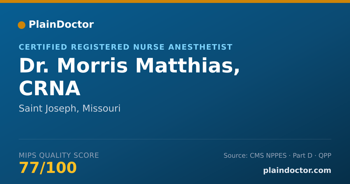 Shareable card for Morris Matthias, CRNA - Certified Registered Nurse Anesthetist, Saint Joseph, MO