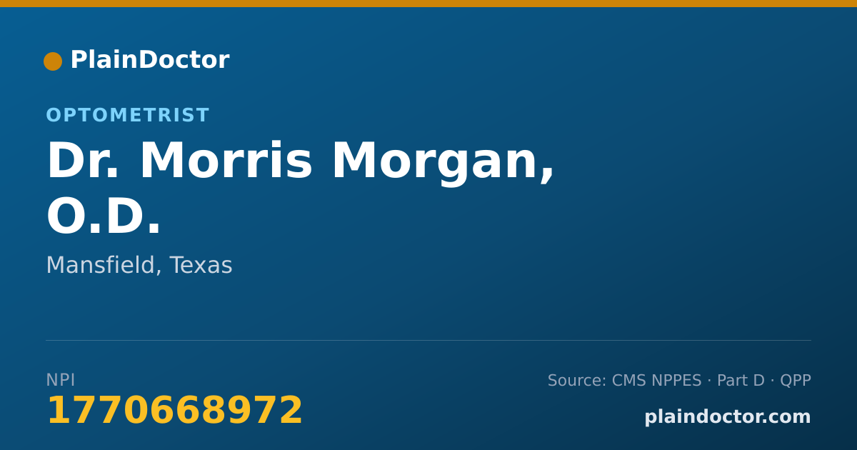 Shareable card for Morris Morgan, O.D. - Optometrist, Mansfield, TX