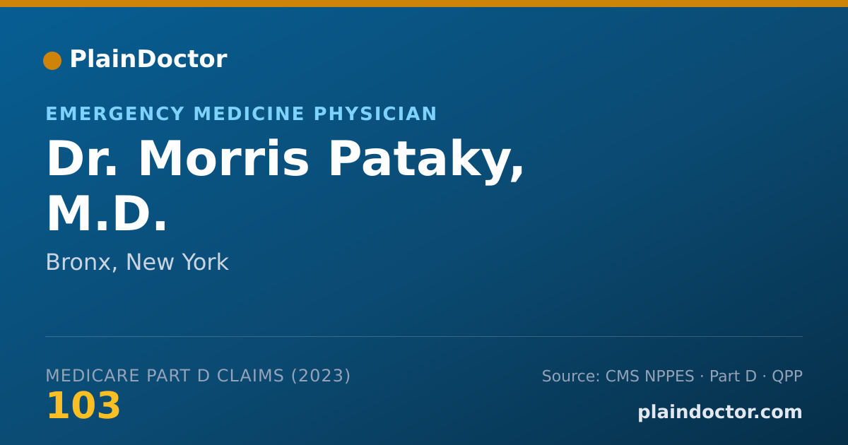 Shareable card for Morris Pataky, M.D. - Emergency Medicine Physician, Bronx, NY