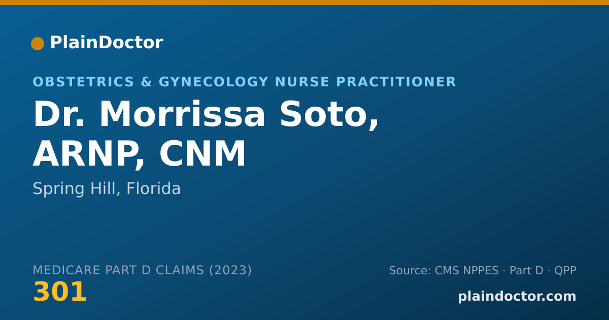 Shareable card for Morrissa Soto, ARNP, CNM - Obstetrics & Gynecology Nurse Practitioner, Spring Hill, FL