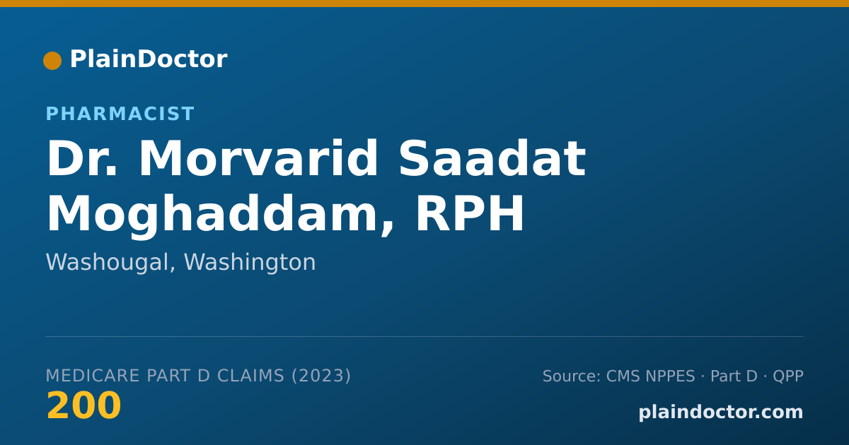 Shareable card for Morvarid Saadat Moghaddam, RPH - Pharmacist, Washougal, WA