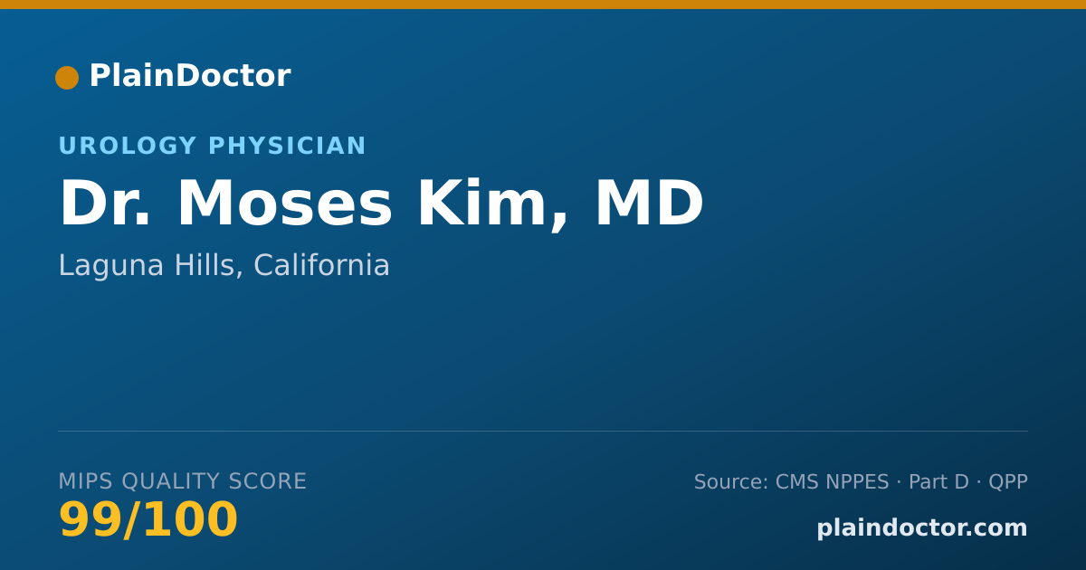 Shareable card for Moses Kim, MD - Urology Physician, Laguna Hills, CA