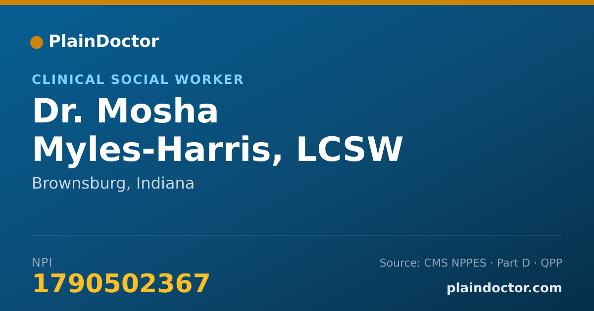 Shareable card for Mosha Myles-Harris, LCSW - Clinical Social Worker, Brownsburg, IN