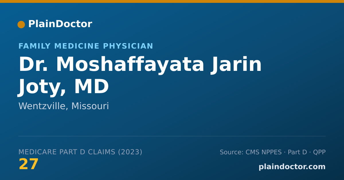 Shareable card for Moshaffayata Jarin Joty, MD - Family Medicine Physician, Wentzville, MO
