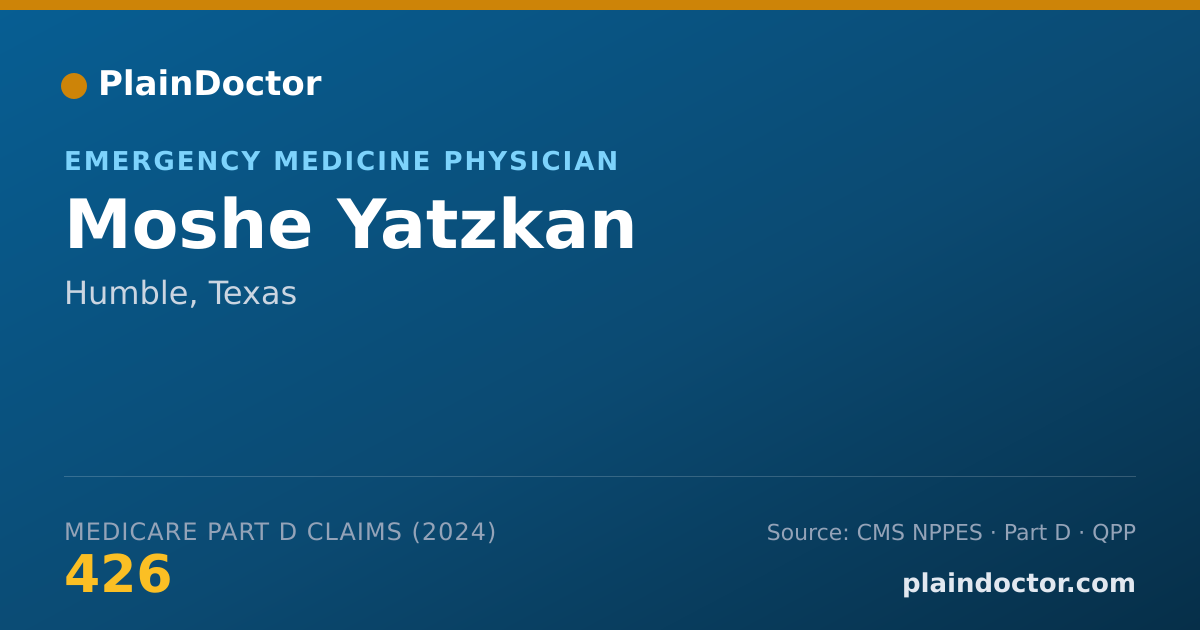 Shareable card for Moshe Yatzkan - Emergency Medicine Physician, Humble, TX