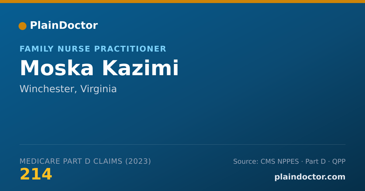 Shareable card for Moska Kazimi - Family Nurse Practitioner, Winchester, VA