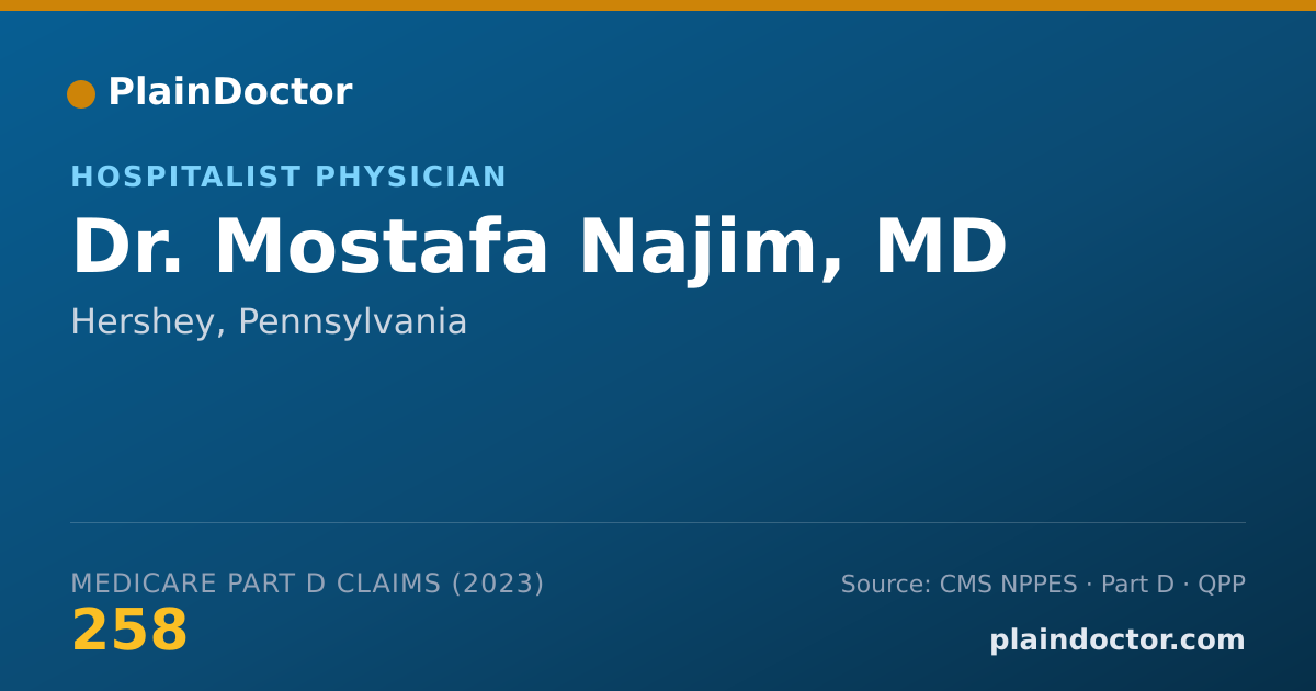 Shareable card for Mostafa Najim, MD - Hospitalist Physician, Hershey, PA