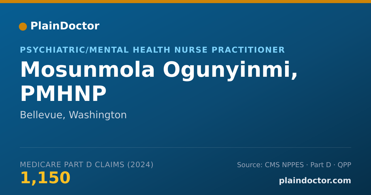 Shareable card for Mosunmola Ogunyinmi, PMHNP - Psychiatric/Mental Health Nurse Practitioner, Bellevue, WA