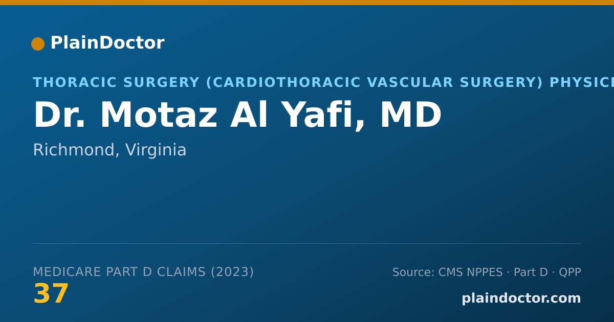 Shareable card for Motaz Al Yafi, MD - Thoracic Surgery (Cardiothoracic Vascular Surgery) Physician, Richmond, VA