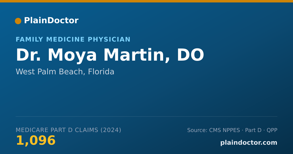 Shareable card for Moya Martin, DO - Family Medicine Physician, West Palm Beach, FL