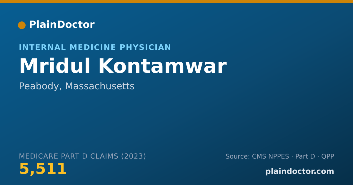 Shareable card for Mridul Kontamwar - Internal Medicine Physician, Peabody, MA