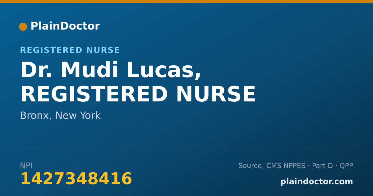 Shareable card for Mudi Lucas, REGISTERED NURSE - Registered Nurse, Bronx, NY