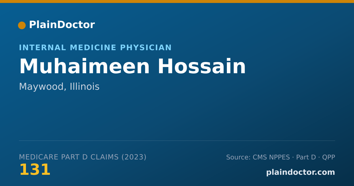 Shareable card for Muhaimeen Hossain - Internal Medicine Physician, Maywood, IL