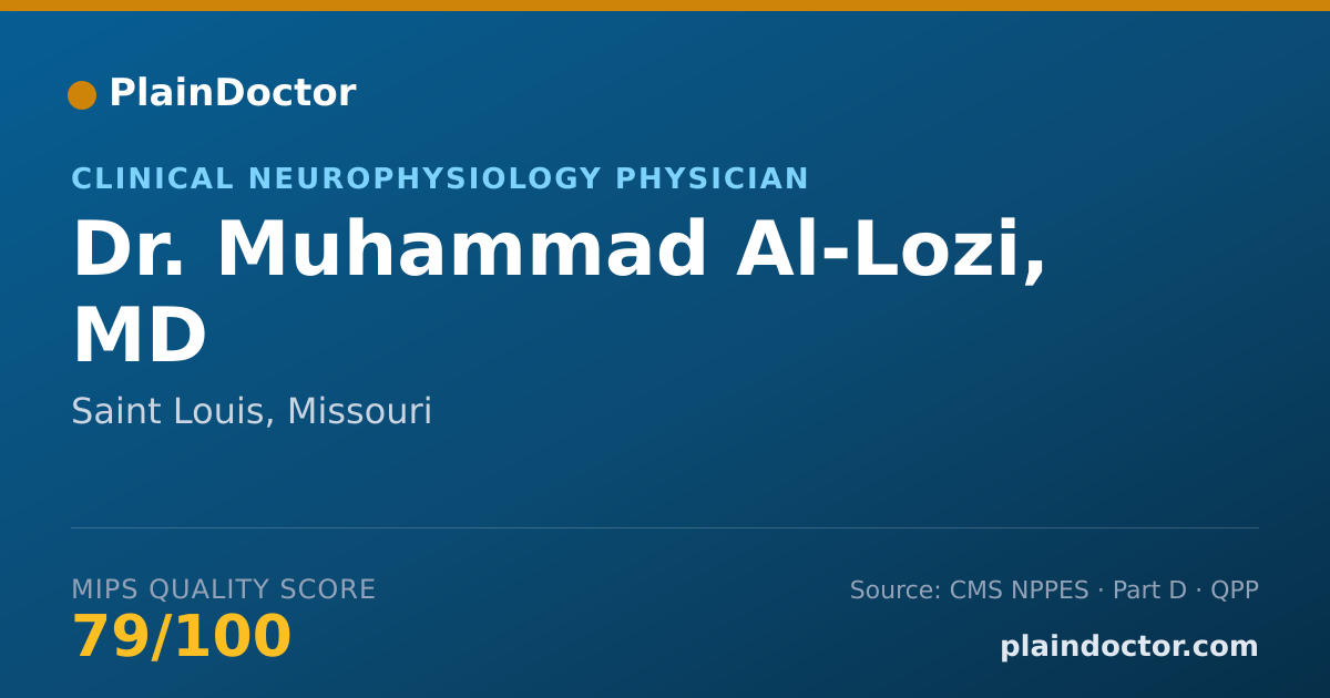 Shareable card for Muhammad Al-Lozi, MD - Clinical Neurophysiology Physician, Saint Louis, MO