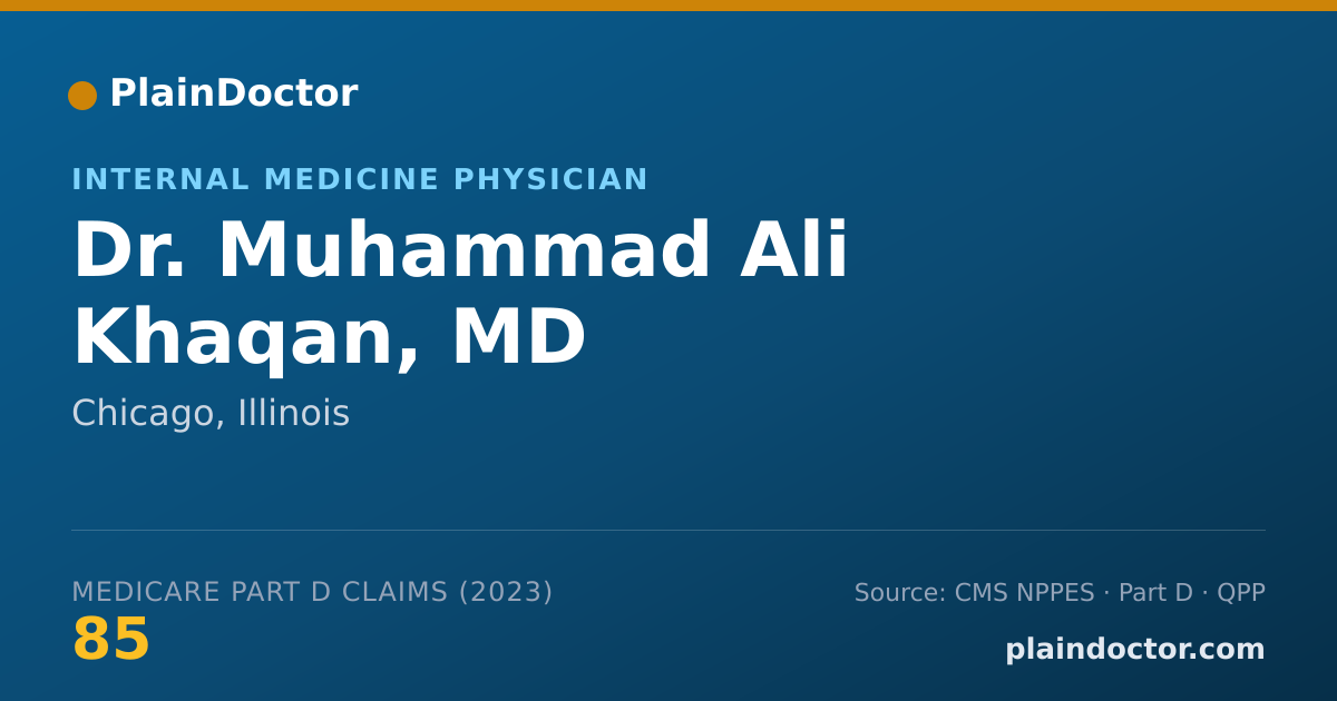 Shareable card for Muhammad Ali Khaqan, MD - Internal Medicine Physician, Chicago, IL