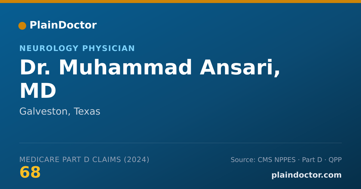 Shareable card for Muhammad Ansari, MD - Neurology Physician, Galveston, TX