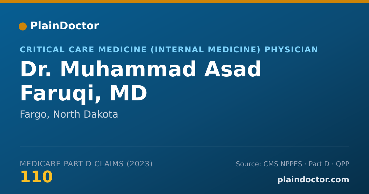 Shareable card for Muhammad Asad Faruqi, MD - Critical Care Medicine (Internal Medicine) Physician, Fargo, ND