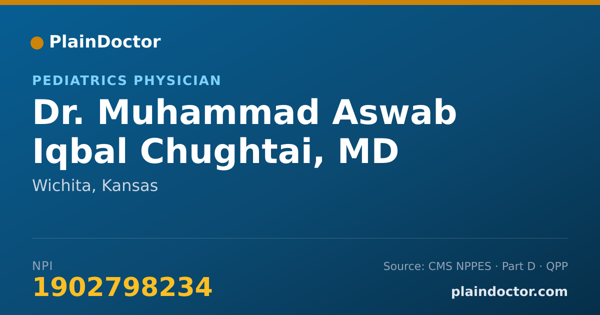 Shareable card for Muhammad Aswab Iqbal Chughtai, MD - Pediatrics Physician, Wichita, KS