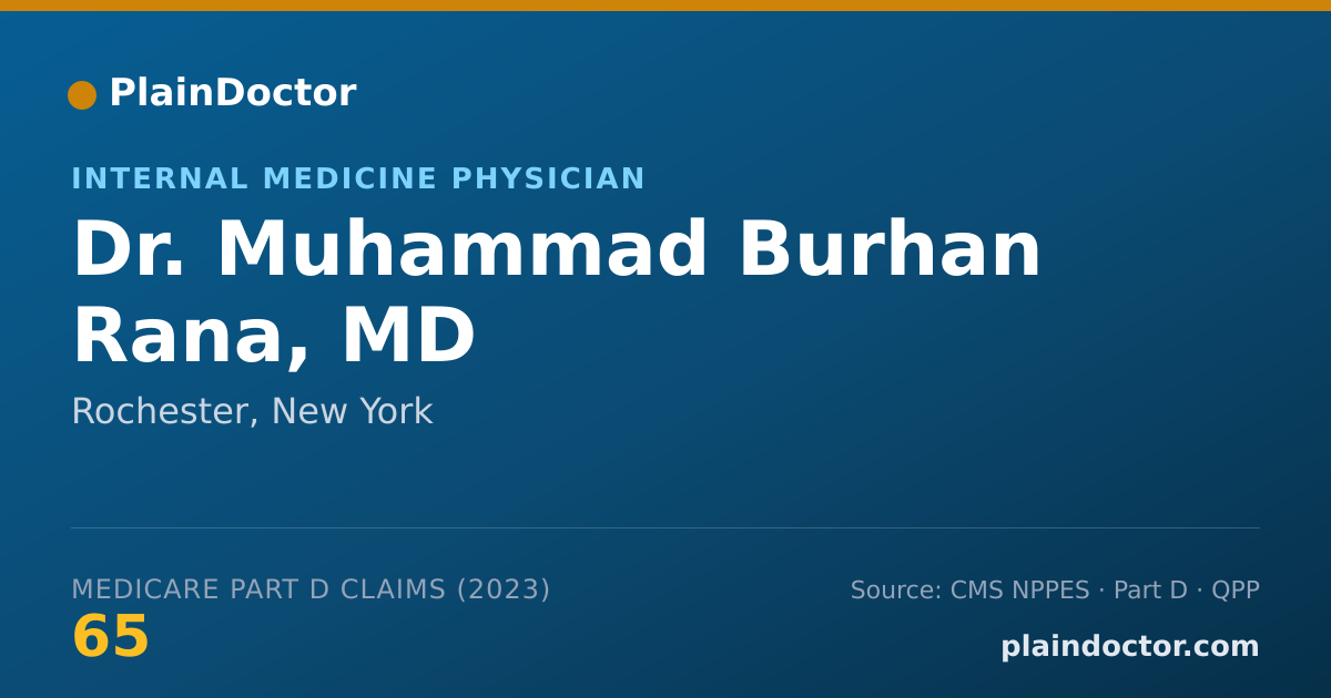 Shareable card for Muhammad Burhan Rana, MD - Internal Medicine Physician, Rochester, NY