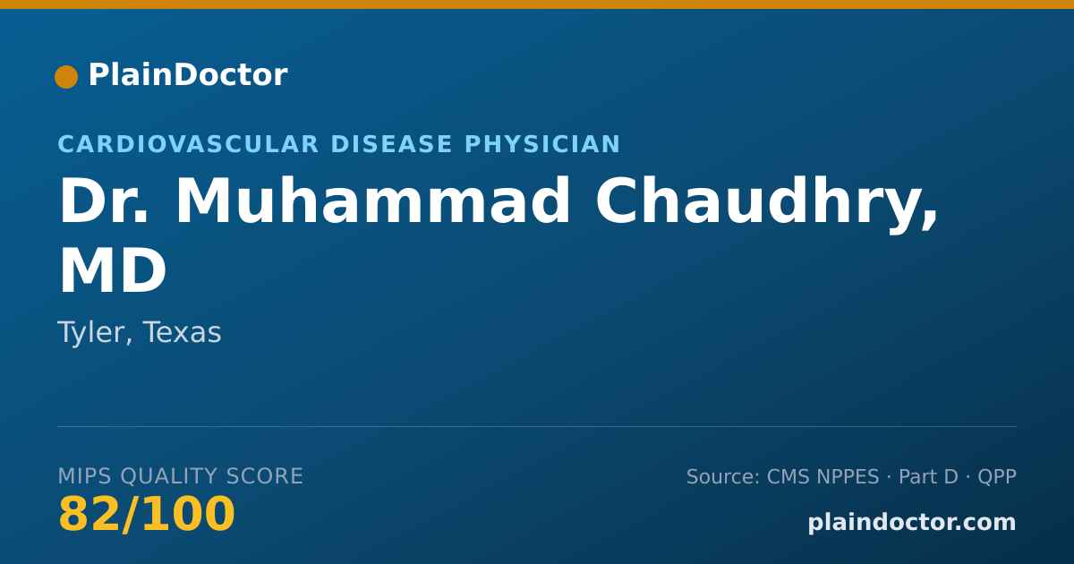Shareable card for Muhammad Chaudhry, MD - Cardiovascular Disease Physician, Tyler, TX