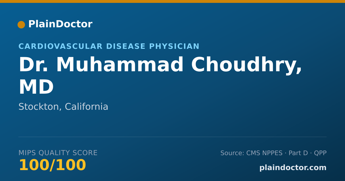 Shareable card for Muhammad Choudhry, MD - Cardiovascular Disease Physician, Stockton, CA