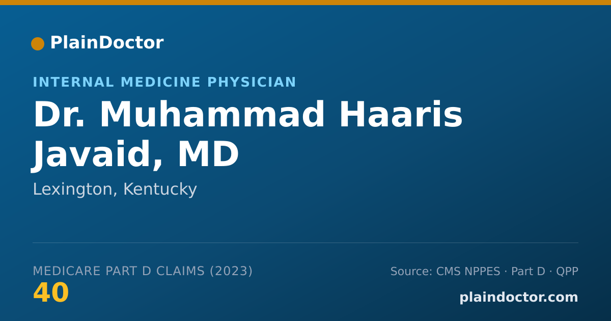 Shareable card for Muhammad Haaris Javaid, MD - Internal Medicine Physician, Lexington, KY